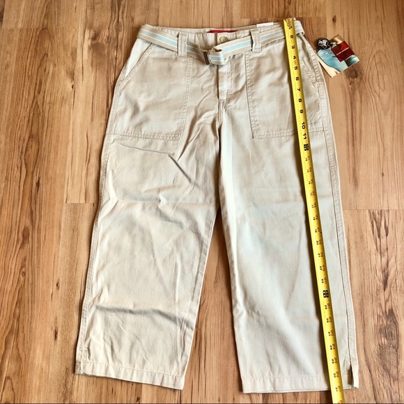 NEW GLORIA VANDERBILT Capri Pants w/ Belt Size 6 Petite Tan Women’s - Picture 6 of 14